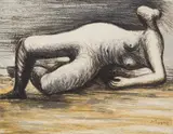 Henry Moore, 'Reclining Nude', etching and aquatint in color, 1983