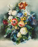 Antimo Beneduce, Floral Still-Life, watercolor on paper