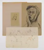 Louis Bosa, Portraits 1, pen and ink; 1 charcoal on paper and a pen and ink sketch, 1 is