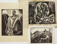 Helen West Heller, 1). ''Saint Francis Singing''-, woodcut, 1928