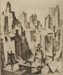 William Meyerowitz, Cityscape, etching