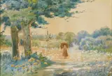 J. Ambrose Pritchard, A Summer Stroll, watercolor on paper, 1894