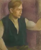 Sylvia Saul, Portrait of A Man, pastel on paper
