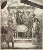 John Sloan, 'Hold-Up on Fourteenth St.'' (Morse 312) etching, 1949, signed, titled and annotated '100 proofs