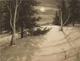 Ronau W. Woiceske, 'Moon Shadows', drypoint and aquatint, ca. 1940