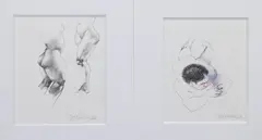 Shirley Aley Campbell, Figural Studies 2, pen and ink on paper, both