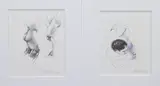 Shirley Aley Campbell, Figural Studies 2, pen and ink on paper, both