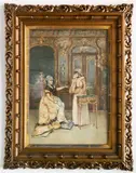 Guglielmo Stracca, - The Scolding-, watercolor on paper, 1883