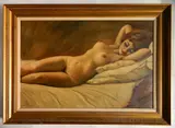 Helmut Breuninger, - Reclining Nude-, oil on canvas