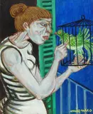 Donna con gabbia by Giuseppe Migneco, offered Apr 2018