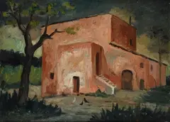 Casolare by Giovanni Omiccioli, Sul verso: etichette dattiloscritte: "Ovidio Jacorossi/ n., offered Feb 2018