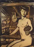 Maxime Dethomas, Nudo, Siglato in basso a sinistra.