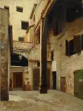 Giuseppe Garinei, Piazza del Macello nel ghetto (Firenze scomparsa)