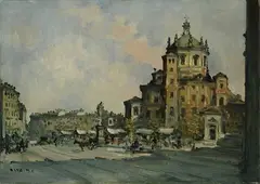 Giuseppe Riva, Veduta di città, 1941