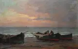 Pescatori con barche by Renuccio Renucci, offered Feb 2018