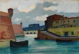 Vecchia Livorno by Renato Natali, oil on panel, offered Feb 2018