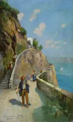 Bernardo Hay, Capri, sulla via, 1908