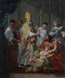 Giovanni Antonio Guardi, Sant' Ermacora libera un indemoniato, expertise di Federica Spadotto on paper intestata.