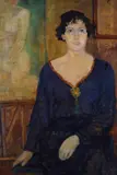 a Enrico Ludolf Verworner, Ritratto di donna, oil on cardboard