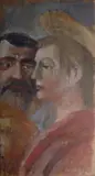 Omaggio a Masaccio (fronte); Natura morta (retro) by Mario Marcucci, oil on cardboard, offered Dec 2017