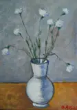 Ottone Rosai, Garofani, 1956, Frima in basso a destra. Sul verso: etichetta a stampa III Mostra d'Arte moderna