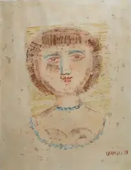 Testa di ragazza by Massimo Campigli, 1958, offered Dec 2017