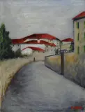 Ottone Rosai, Strada, 1955, oil on canvas