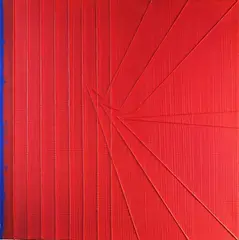 Gianfranco Zappettini, La trama e l'ordito n.1, 2009, Sul verso: firma