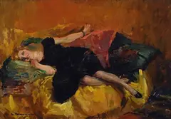 Donna distesa by Cipriano Mannucci, 1926, offered Dec 2017