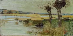 Paesaggio lacustre by Guglielmo Micheli, 1891, offered Dec 2017