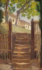 Scorcio di giardino con scala by Eugenio Cecconi, offered Dec 2017