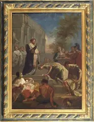 San Nicola che benedice i guerrieri by Corrado Giaquinto, Sul retro: provenienza collezione Ugo Iandolo, offered Dec 2017