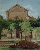 Franco Sacchetti, San Francesco d'Assisi a Pistoia, 1955