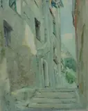 Nereo Zanco, Portovenere verso il Duomo, 1956