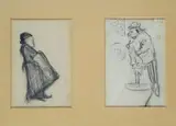 Luigi Michelacci, Due caricature, pencil on paper (and busta) da lettere
