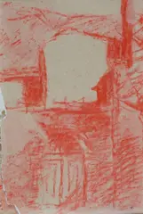 Casolare by Lojze Spazzapan, sanguigna on paper, offered Nov 2017