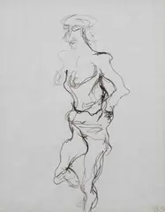 Figura by Ernesto Treccani, inchiostro on paper, offered Nov 2017
