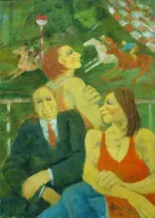 Derby by Remo Squillantini, 1986, oil on panel, offered Oct 2017