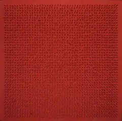 Tableau Clous by Bernard Aubertin, 1969, Nägel auf Holz, rot bemalt, offered Oct 2017