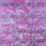 Cheope, Partitura in rosa, 2006, Sul verso: firma
