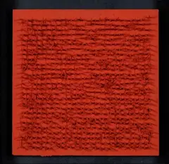Tableau Clous by Bernard Aubertin, 1970, Nägel auf Holz, rot bemalt, offered Oct 2017