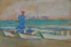 Spiaggia con figura e patini by Moses Levy, offered Oct 2017