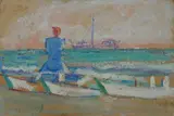 Moses Levy, Spiaggia con figura e patini