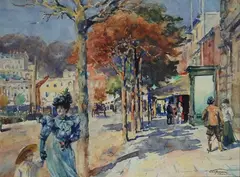 Viale con figure by Aurelio Craffonara, offered Oct 2017