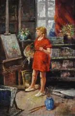 Giovanni Panza, La pittrice nello studio