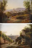 Agricola Eduard, Vedute di Roma, 1865, Coppia di dipinti firmati e datati.