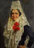 Cipriano Mannucci, Ritratto di donna venezuelana, oil on canvas