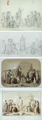 Le cento città sorelle Italiane by Cosimo Conti, studi con modifiche progressive per la realizzazione di una lithograph. A) pencil on paper, offered Jul 2017
