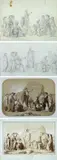 Cosimo Conti, Le cento città sorelle Italiane, studi con modifiche progressive per la realizzazione di una lithograph. A) pencil on paper