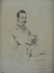 Ritratto di Ojetti by Antonio Piccinni, 1872, offered Jul 2017